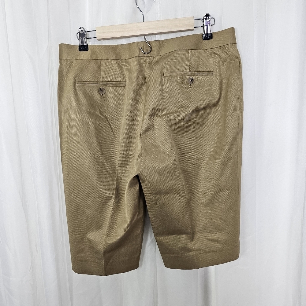 Ralph Lauren Black Label silk tailored bermuda shorts dark tan Size 10 - Picture 2 of 4